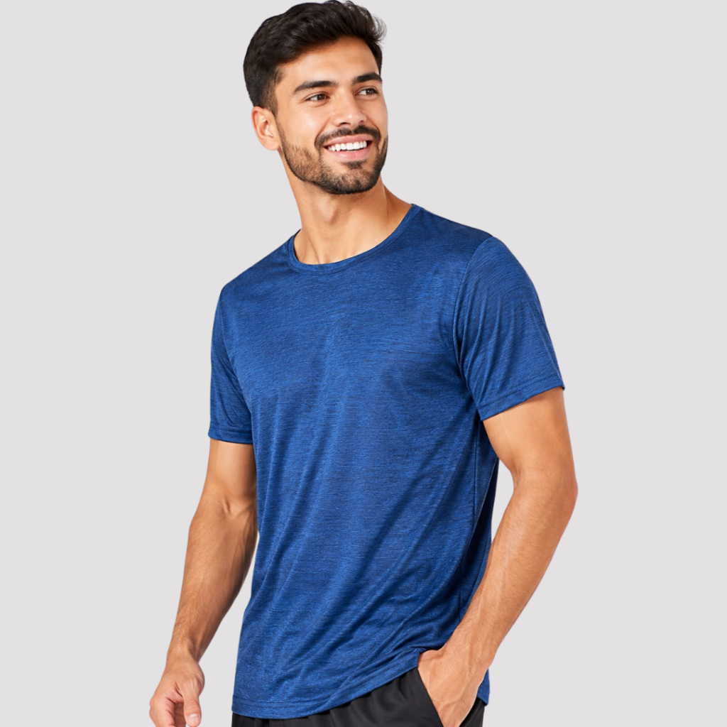 Camiseta Dry Fit Masculina Mescla Academia Esportiva Leve Respirável Fitness Corrida Treino Casual Básica Lisa Esporte