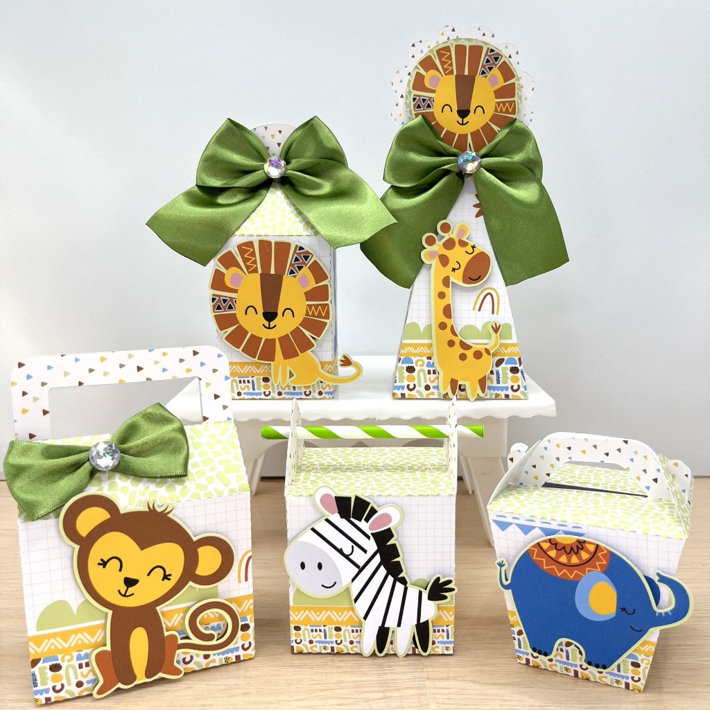 Kit Festa Personalizados SAFARI | Caixinhas Personalizadas | Lembrancinhas de Aniversário | Festa Infantil