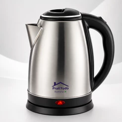 Chaleira Elétrica Inox 1,8L 1000W ou 1200W Desligamento Automático - Bule Jarra Cafeteira Elétrica Aquece Água Rápido