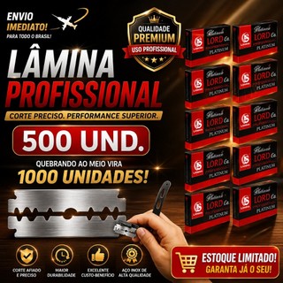 500 Lâminas de Barbear Afiada Inox Navalha Barbeiro Cabeleireiro Profissional  " Envio Imediato "