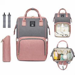 Mochila Bolsa Maternidade Lequeen Original Porta Mamadeira Menina Menino