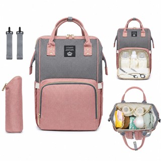 Mochila Bolsa Maternidade Lequeen Original Porta Mamadeira Menina Menino