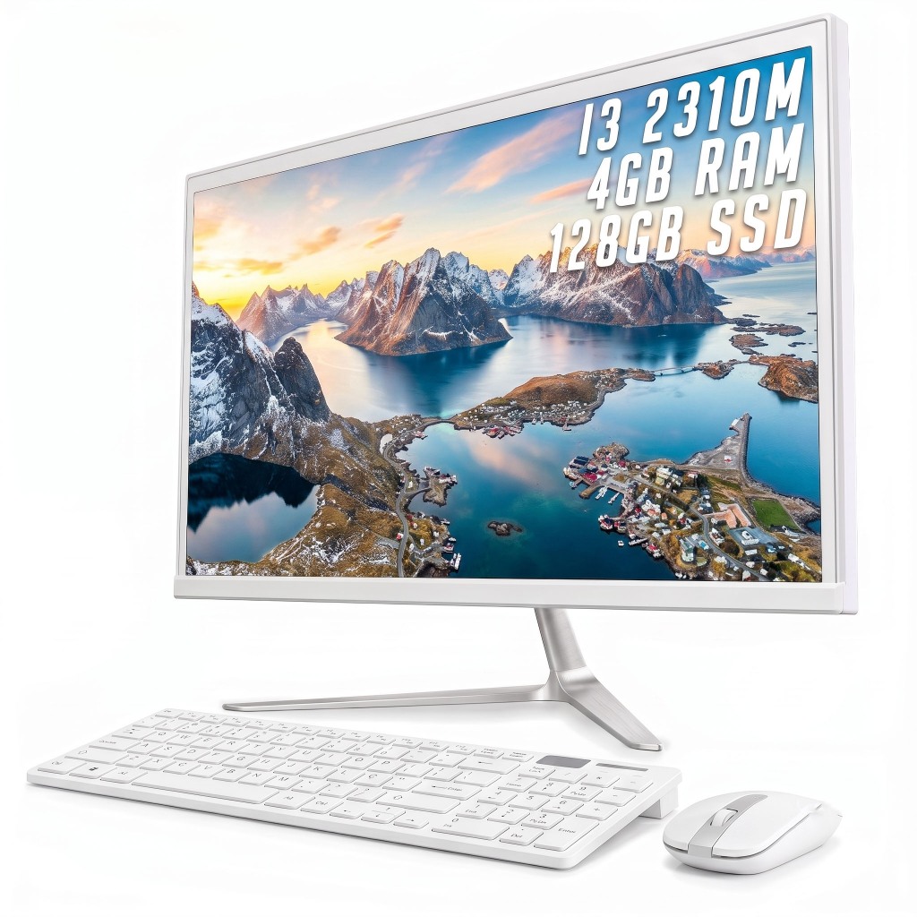 Computador All In One I3-2310M Tela 21.5" 4GB RAM 128SSD 1080 Full HD Bluetooth 4.2 Wi-Fi Som Integrado HDMI VGA USB