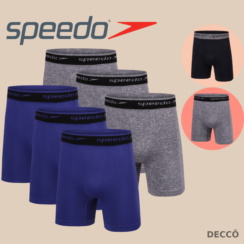 Kit 6 Cuecas Boxer Masculina Speedo Poliamida Alta Elasticidade E Ajuste Anatômi