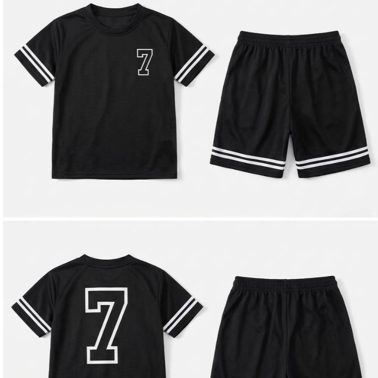 Roupa de menino Conjunto Infantil dry-fit Moda verão Kit camisa + Bermuda