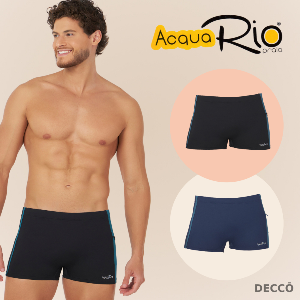 Sunga Boxer Acqua Rio Moda Praia Masculina Verao Com Bolso