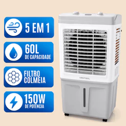 Climatizador 60 Litros Ar Frio Ventisol Portatil 110v / 220v Umidificador Grande