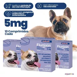 Kit 3 Flunixin 5mg Anti-Inflamatório Chemitec Cães - 10 Comprimidos