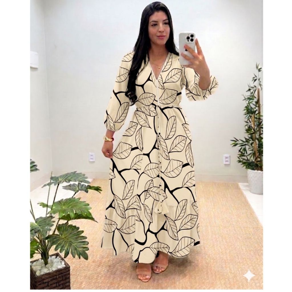 VESTIDO LONGO FEMININO NOVOS ESTAMPADOS Tecido duna e crepinho  não amassa , tamanho M-G-GG-G1
