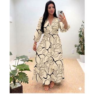 VESTIDO LONGO FEMININO NOVOS ESTAMPADOS Tecido duna e crepinho  não amassa , tamanho M-G-…