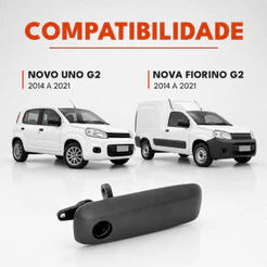 Maçaneta Externa Com Furo Para cilindro Fiat Novo Uno Vivace Fiorino G2 Dianteira Direita Carona