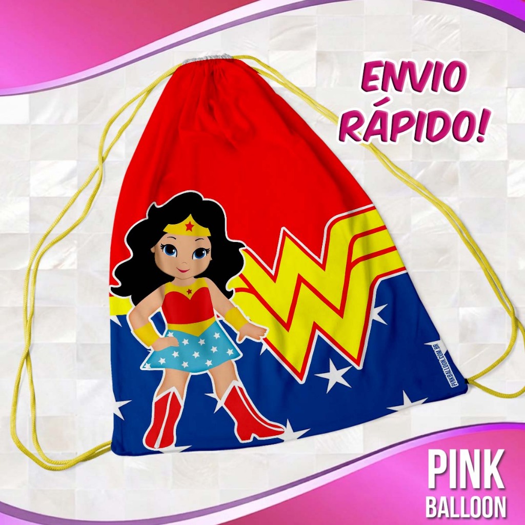 MOCHILINHA MULHER MARAVILHA 2 (ENVIO RÁPIDO) - SACOLINHA LEMBRANCINHA NÃO PERSONALIZADA
