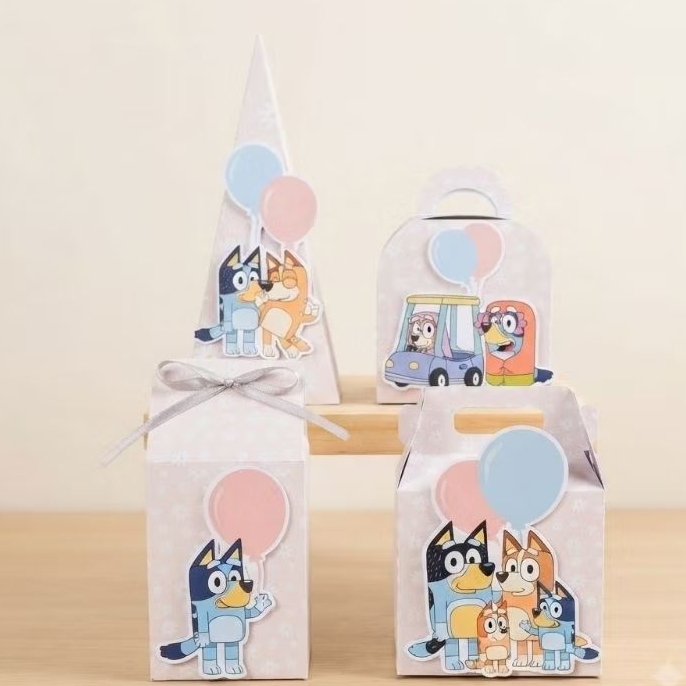 Kit Caixinhas Personalizadas Pegue e Monte da Blue Rosa para Festas Infantis Lembrancinhas em Papel Fotográfico 180g