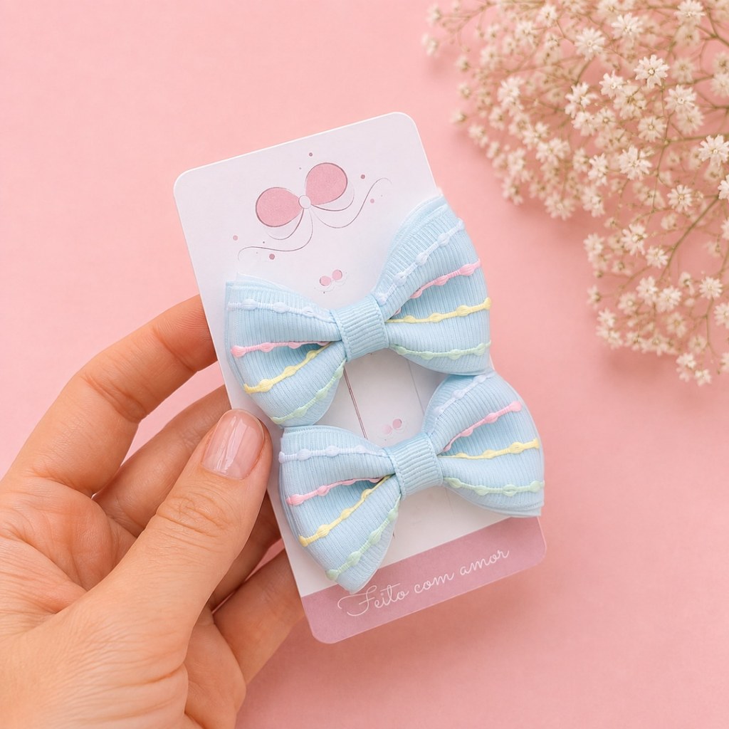 Dupla de laço infantil, par de laço infantil, kit laços candy color