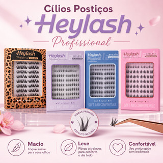 Heylash Kit Cílios Autoadesivos Sem Cola - 4 Estilos, Superior e Inferior, Reutilizável