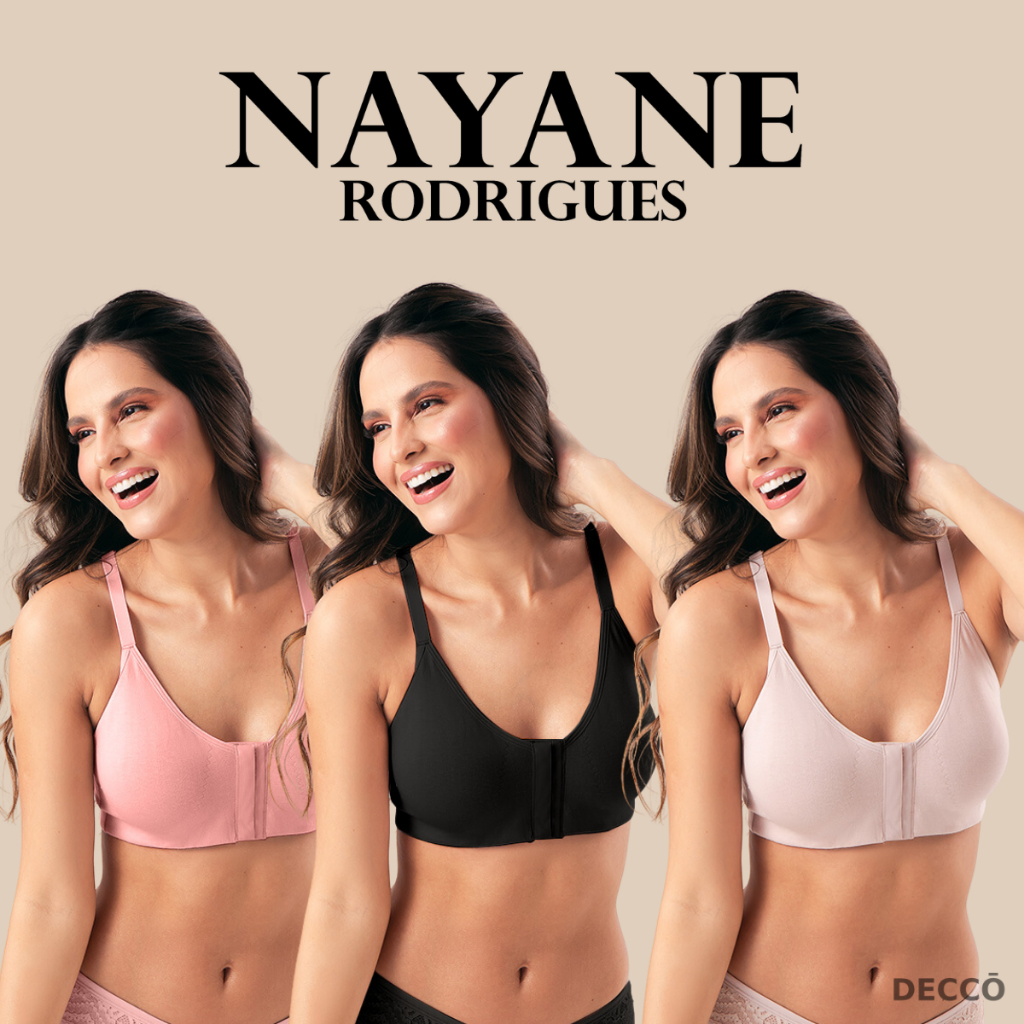 Sutiã Modelo Top Nadador Anatômico Fecho na Frente sem Bojo e Aros Cotton Duplo