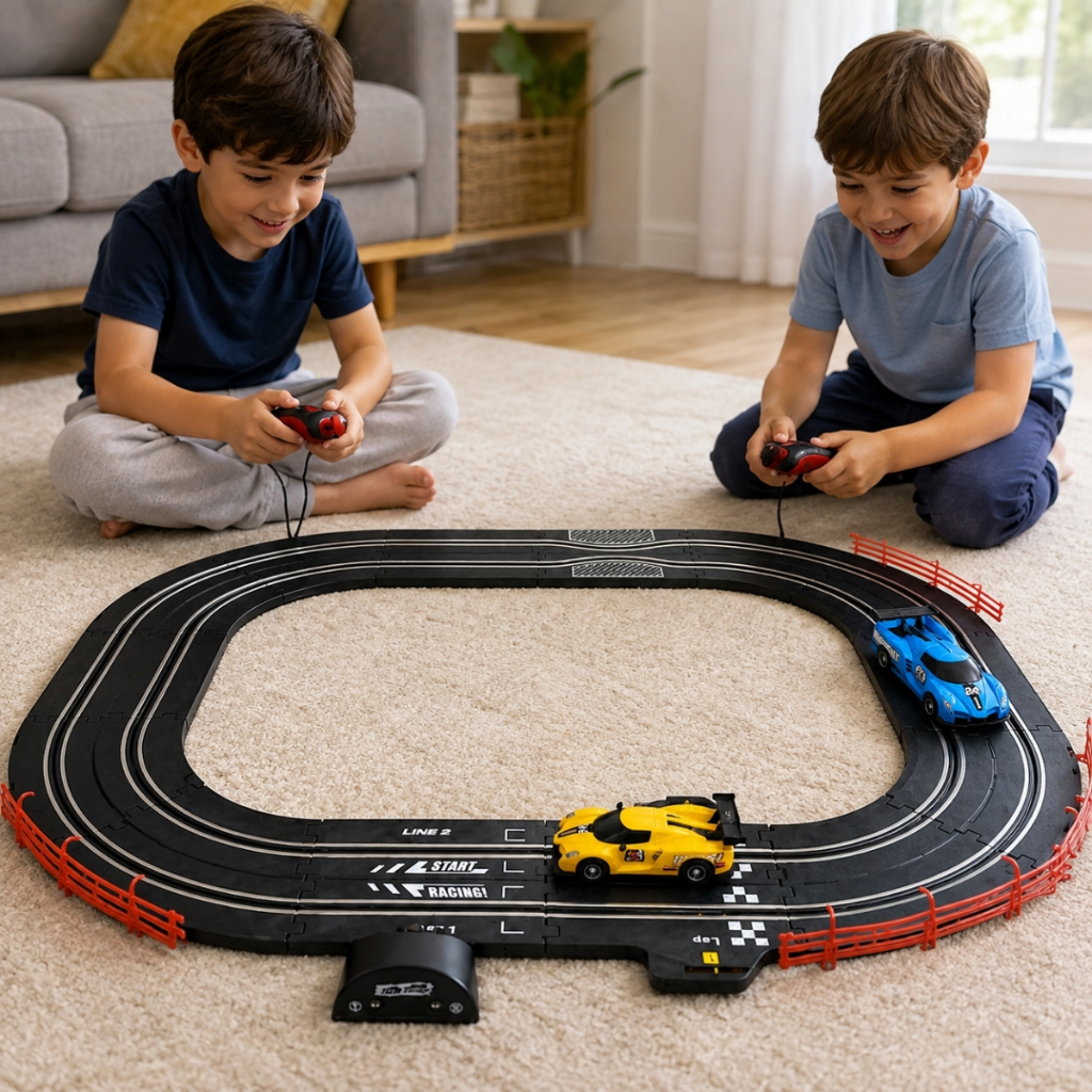Pista Autorama Elétrica Com 2 Carrinhos E 2 Controles Remotos