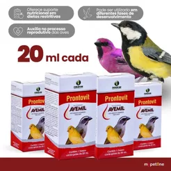 Kit 4 Avemil Prontovit 20ml Suplemento Para Pássaros e Aves