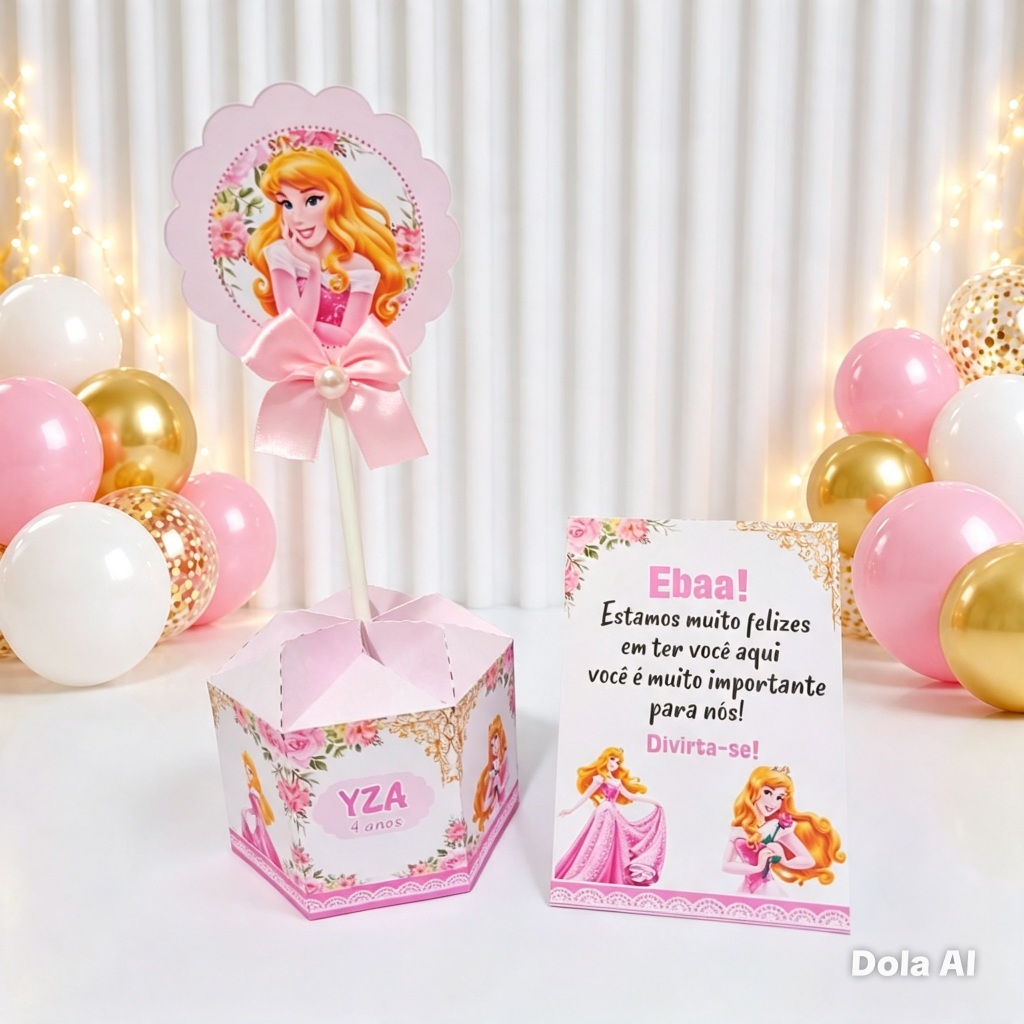Centro de mesa Princesa Aurora Plaquinha | Enfeite de mesa | Lembrancinha  | Personalizado
