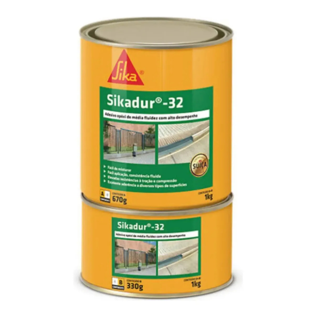 Adesivo Estrutural Sikadur-32 Cola Ferro Concreto Metal 1kg