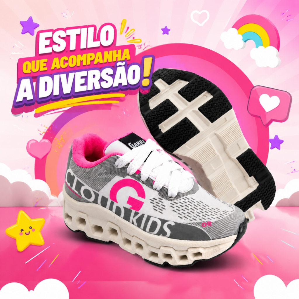 Tênis Infantil Menino Menina Esportivo Chunky Confortável Durável Resistente Ideal Para Brincadeiras