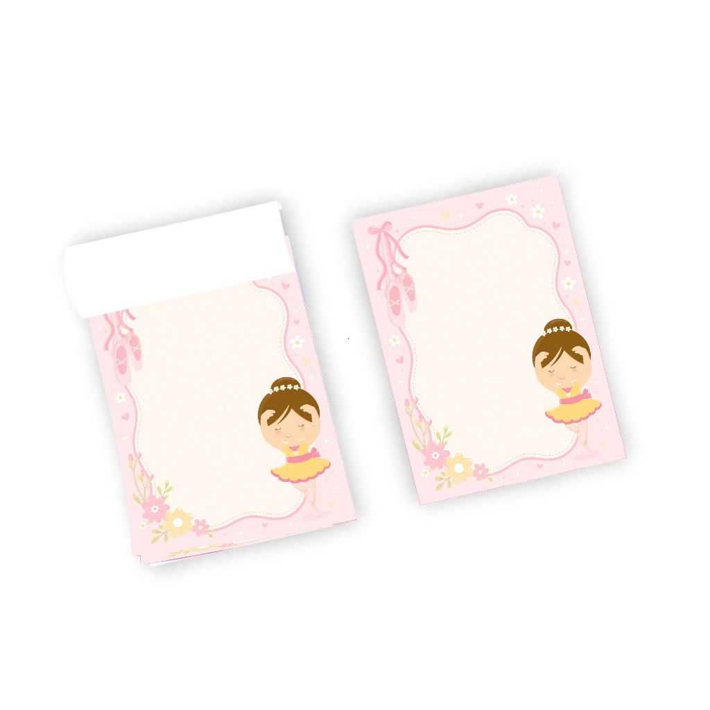 Kit 10 Bloquinhos Bailarina 7x10cm 40 Folhas Destacáveis Lembrancinha Aniversário Infantil Envio Rápido