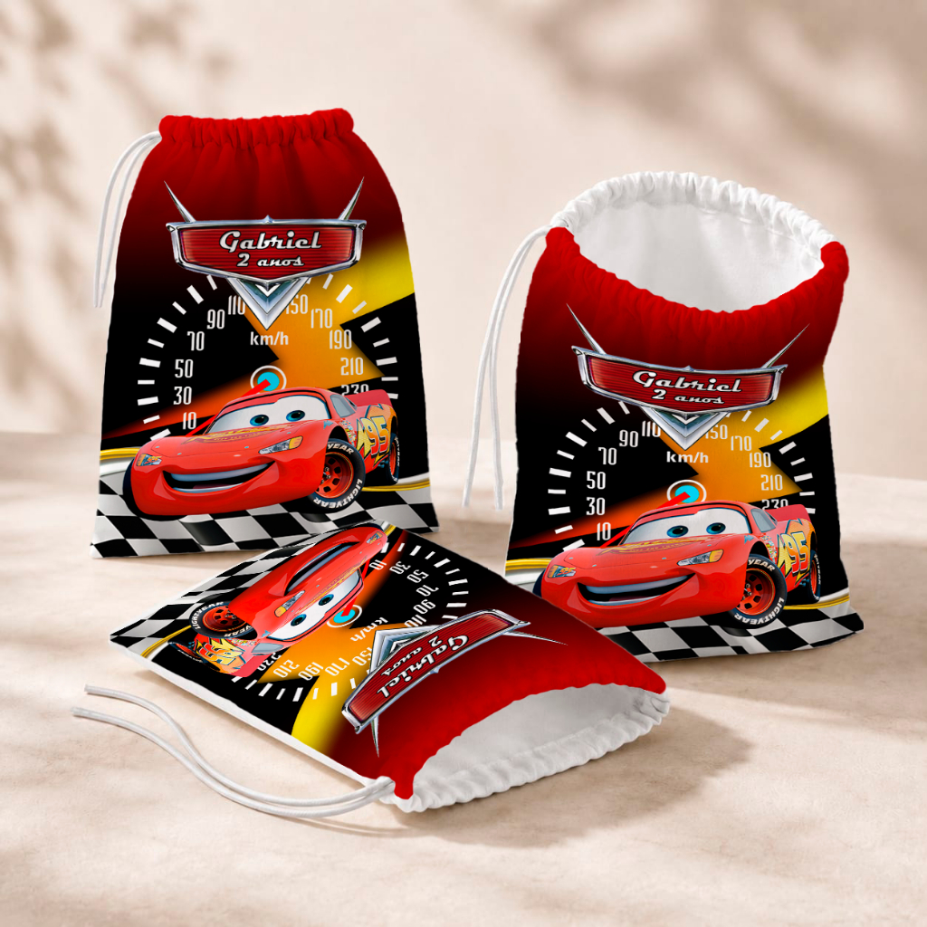 20 Sacolinhas Personalizada Festa Infantil 18x26 Aniversário Lembrancinha Carros M2