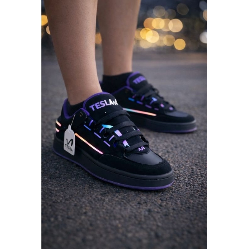 Tenis Tesla Leve Skate Confortável Refletivo