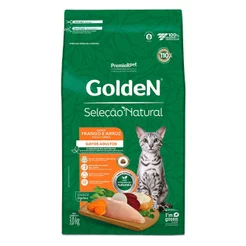 Ração Golden Seleção Natural Gatos Adultos Frango e Arroz 3kg