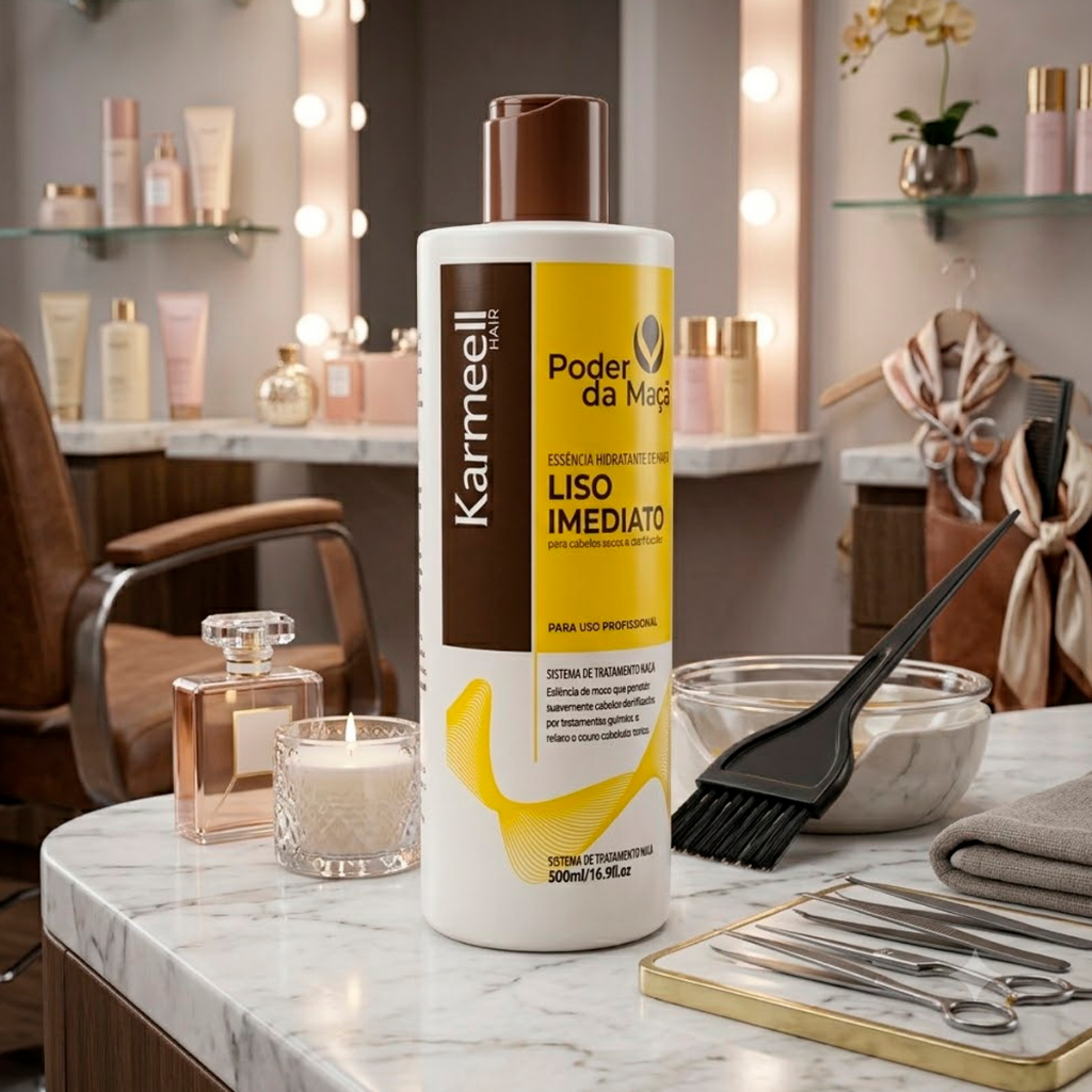 Progressiva Liso Imediato Poder da Maca 500ml Hidratante Alisamento Cabelo Sem Frizz Profissional