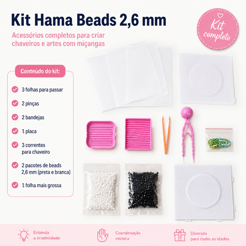 Kit Ferramentas Pinça Placa Bandeja Folha Corrente Para Hama Beads 2.6mm Acessorios