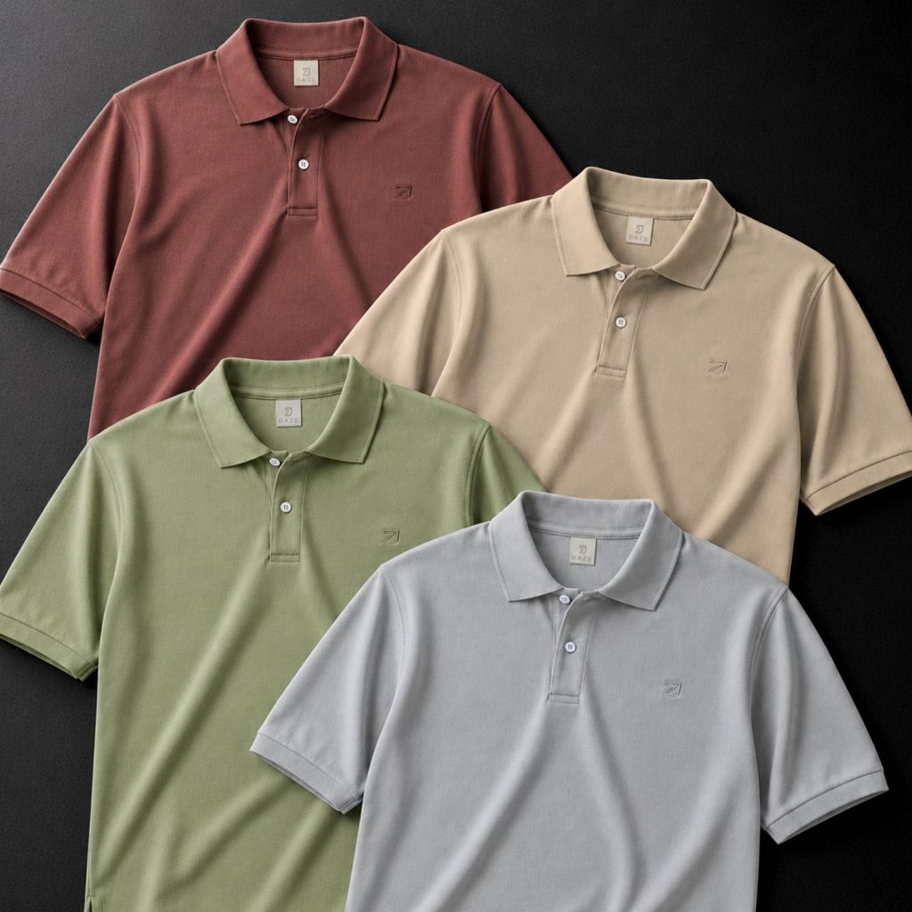 Kit 4 Camisa Polo Masculina Piquet Premium