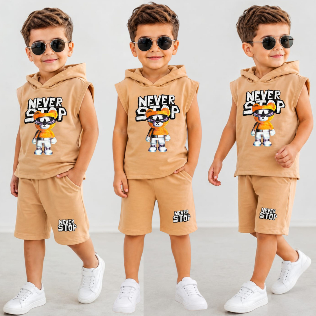 Conjunto Infantil Juvenil Masculino Moletinho Confortável Lançamento Verão Menino