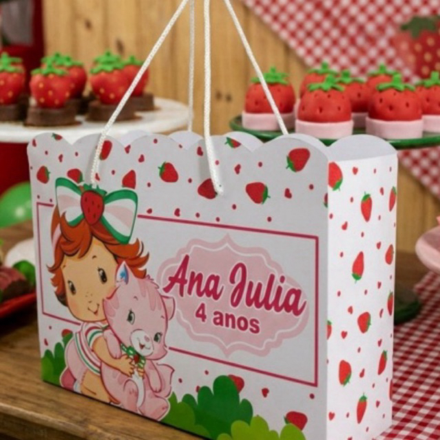 Sacolinha Personalizada Moranguinho Baby | Lembrancinha Festa Infantil | Pegue e Monte