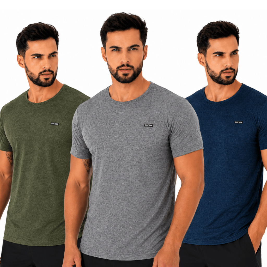 Kit 3 Camisetas Básica Masculina Camisa Manga Curta Dryfit Gola Careca Blusa Masculino Malha Fria