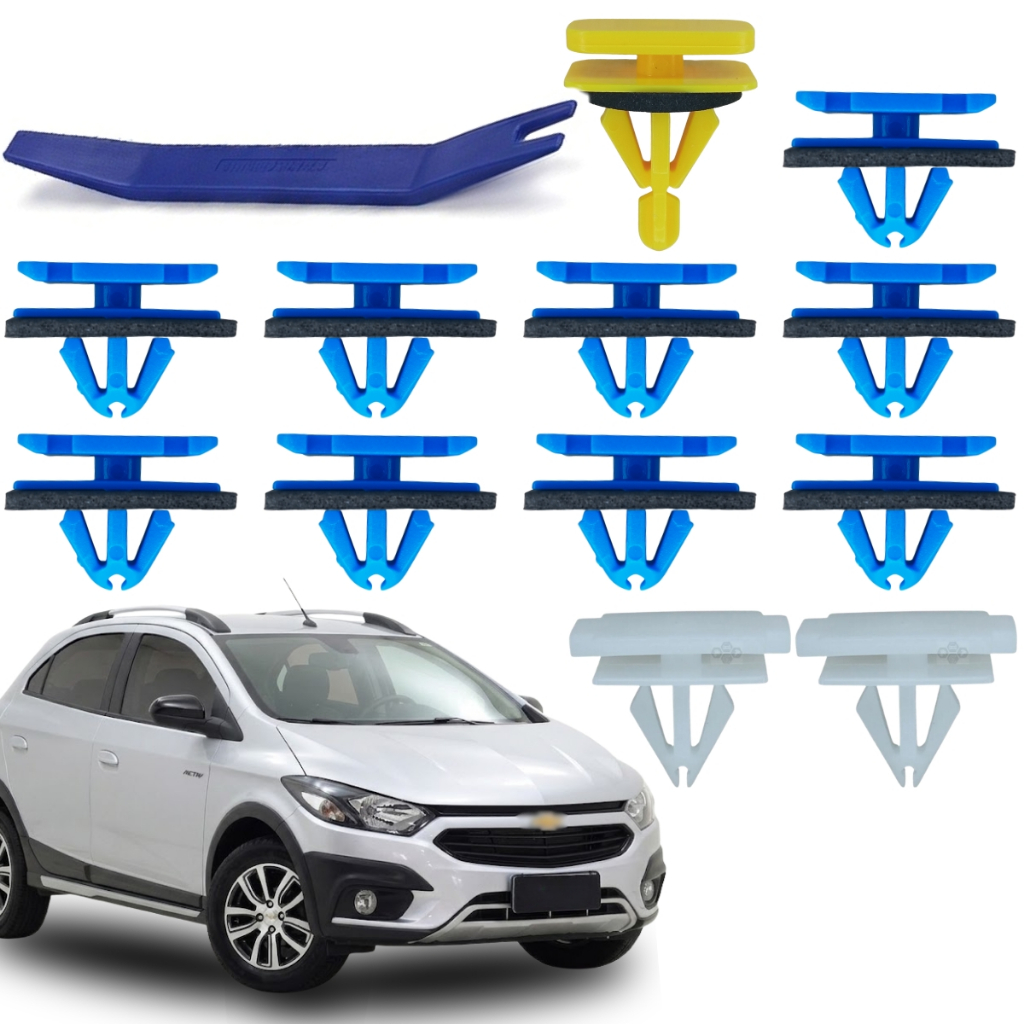 Kit 12 Grampo Moldura Paralama Dianteiro Para Chevrolet Tracker 2020 Até 2025