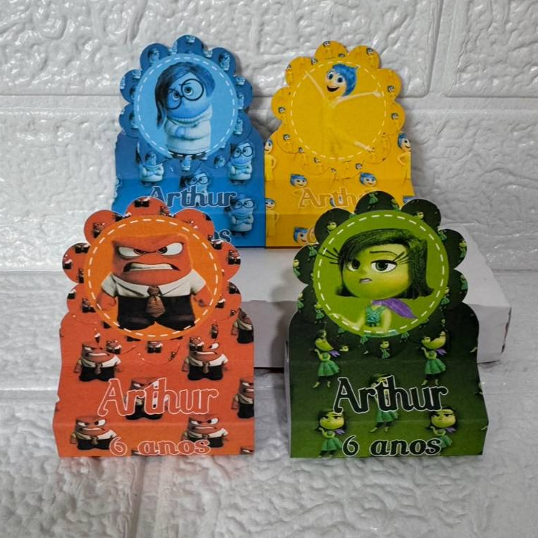 Caixinha Porta Bis Duplo Personalizada Divertidamente Lembrancinha Festa Infantil Aniversário Nome Idade Tema Mimos