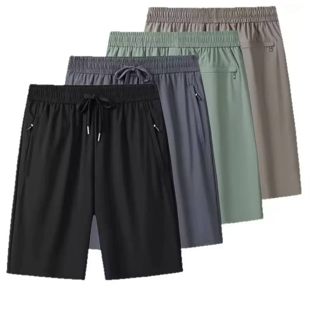KIT 3 Bermuda Masculina Importada Seda Gelada Elastano Secagem Rápida Bolsos com Zíper