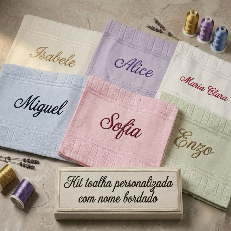 Toalhinha Toalha Bordada Bordado Dohler Personalizada Com Nome bebê Criança - ENVIO COM 2 DIAS