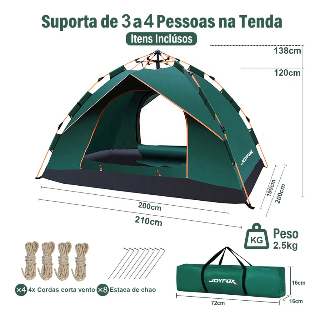 Barraca Camping Automática Impermeável 4-5 Pessoas Acampamento · foto 2