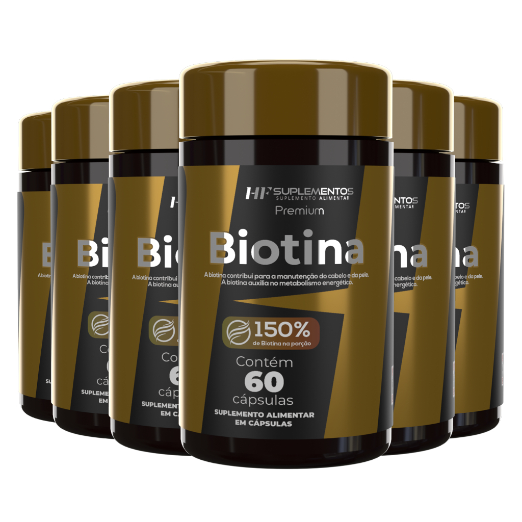 6X BIOTINA 150% PREMIUM 400MG 60CAPS HF SUPLEMENTS