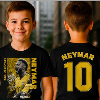 Camiseta Infantil Juvenil Algodão Menino Ney Leve e Confortável Dia a Dia Neymar Envio Imediato
