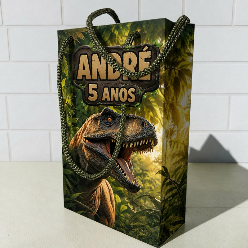 Sacolinha Personalizada Dinossauro Lembrancinha Personalizada Kit Festa