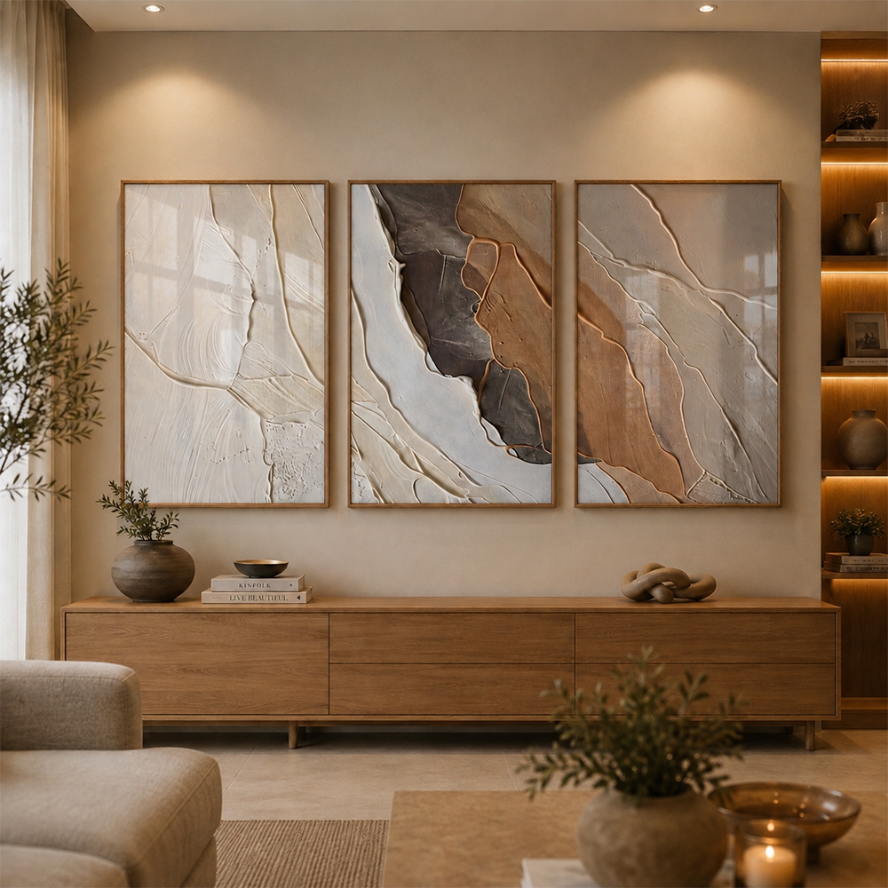 Quadro Abstrato Geométrico 60x90cm Decorativo Moderno Para Sala Quarto Escritório