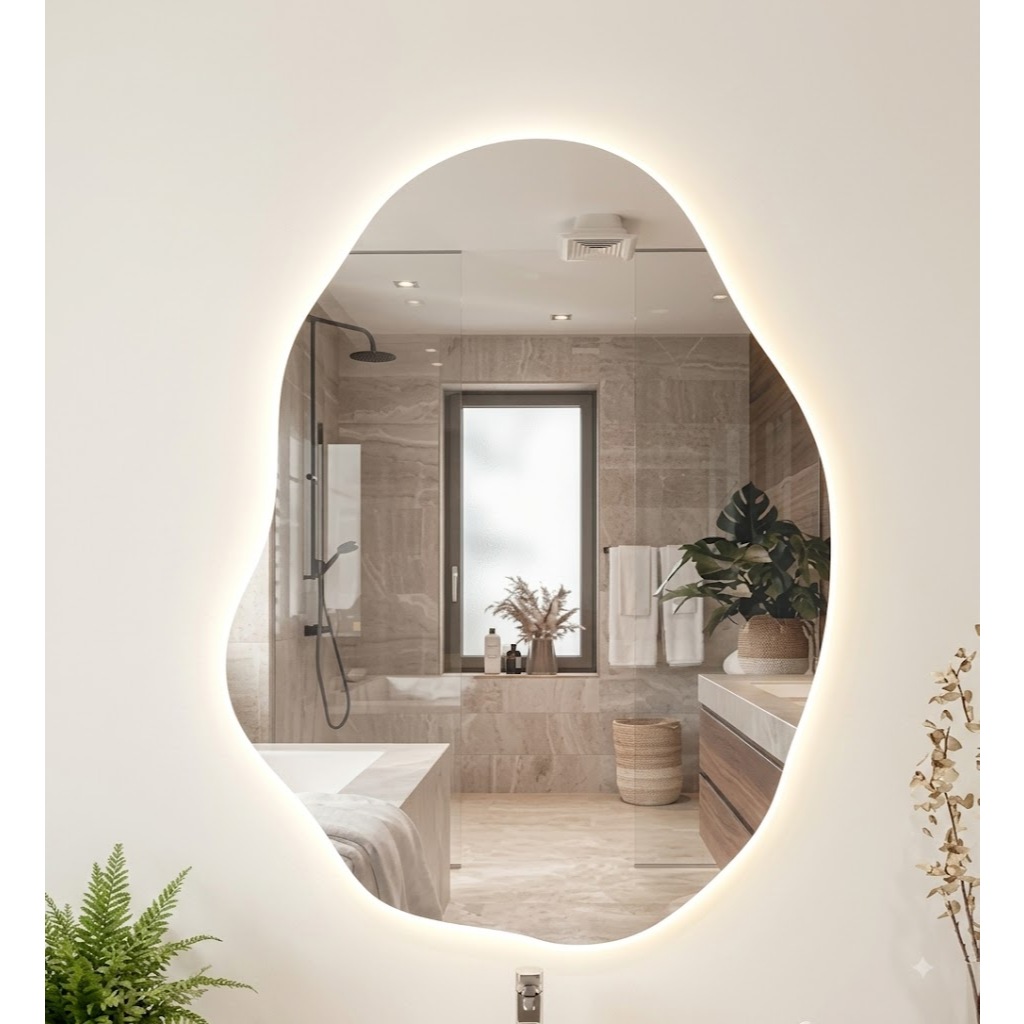 Espelho Orgânico com ou sem LED Integrado – Lapidado – 70x50cm - 80x60cm