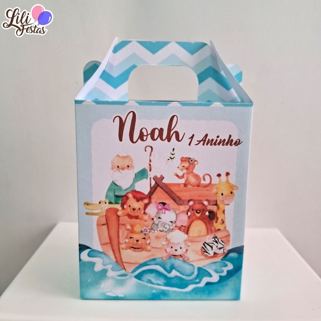 Maletinhas Arca de Noé Lembrancinhas Aniversário Caixa Surpresa de Montar Personalizada