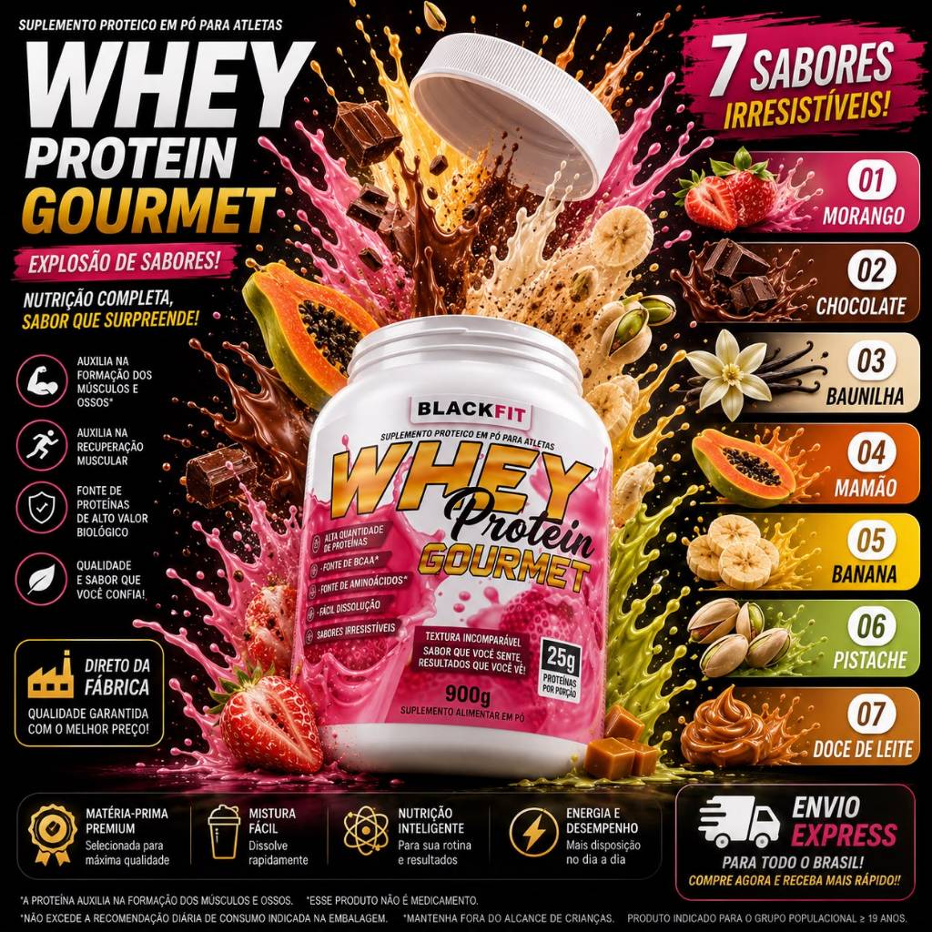 WHEY MUITO SABOROSO E SUPER BARATO - 900G - DIRETO DA FABRICA