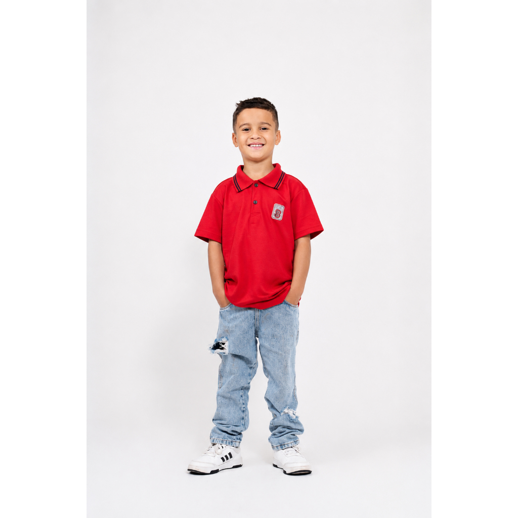 Camisas Gola Polo Infantil Pique Manga Curta Menino Confortável