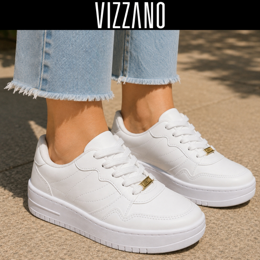 Tênis Vizzano Branco Leve Casual Limpeza Fácil 1389.101