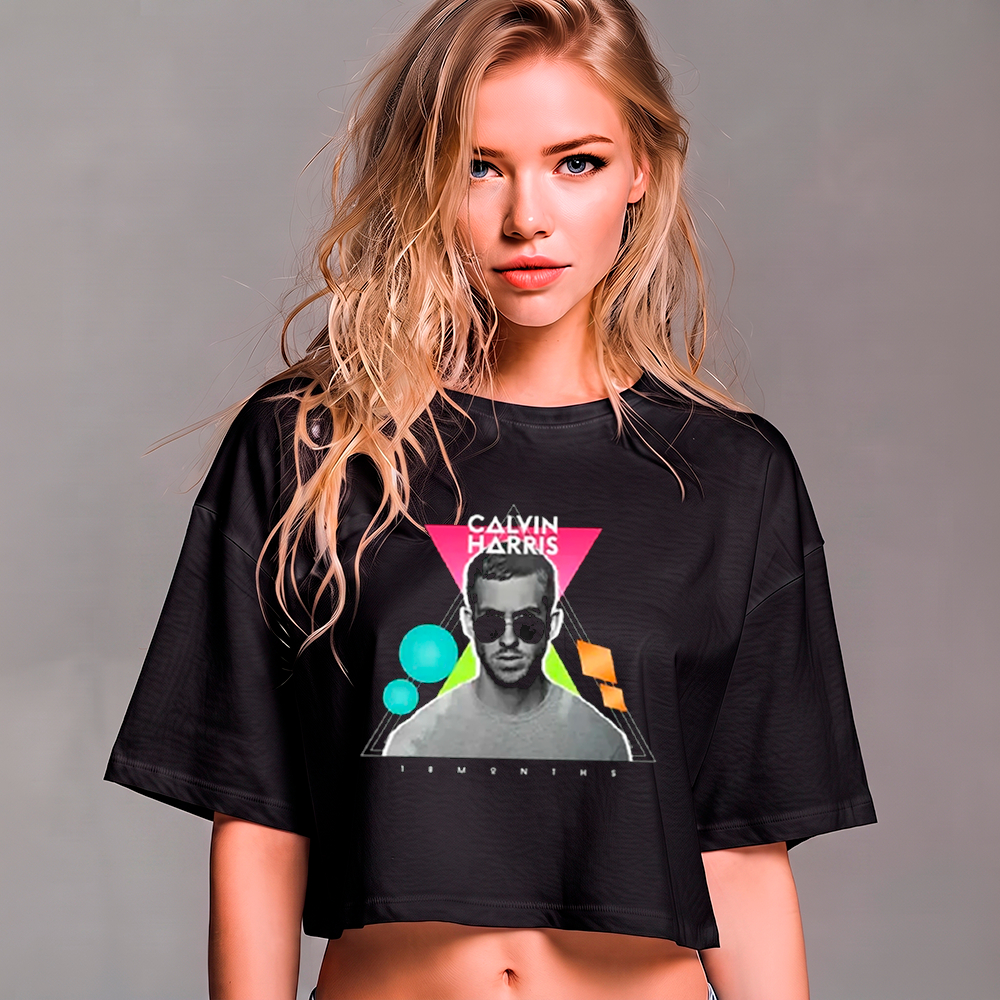 Cropped Oversized Blusinha Estilo Streetwear Soltinha Dj Calvin Harris Musica Eletronica Show Tour Summer Pop Music